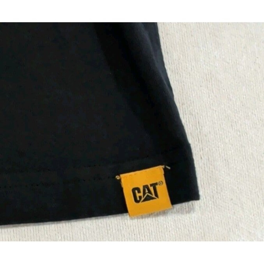 Caterpillar CAT Trademark Double Sided Long Sleeve Black TShirt Adult Size XL - Picture 6 of 8